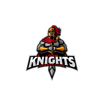 legion knight mascot logo template