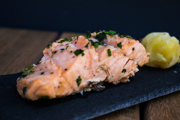 salmon fillet with potato