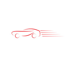 Minimalist clean line art car automotive logo design template vector