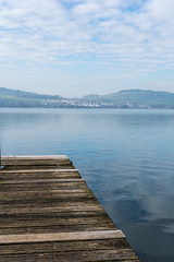 Obraz premium idylle am See mit holzsteg