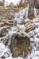 Fototapeta na wymiar Slovakia national park Mala Fatra, Janosikove diery, Terchova - outdoor park in winter, paths in the snow, tourism and hiking