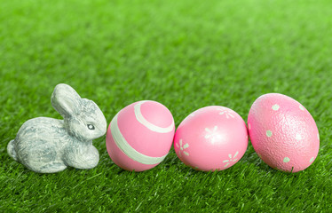 easter eggs on the grass
