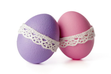 easter eggs isolated on white