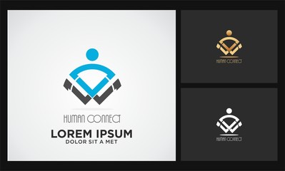 abstract human connection logo