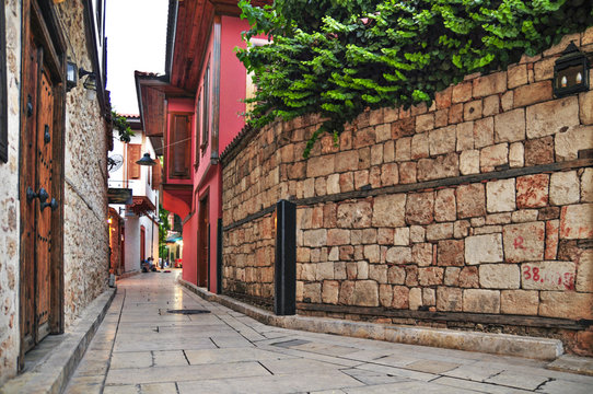 Streets of old town Kaleici. Antalya, Turkey