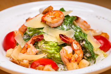 Seafood Caesar Salad with Shrimps