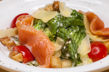  Caesar Salad plate with salmon