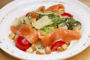  Caesar Salad plate with salmon