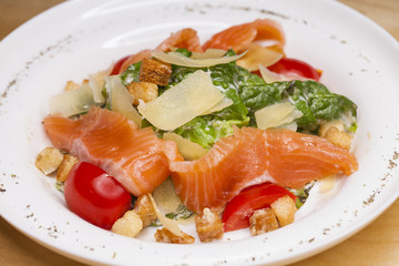  Caesar Salad plate with salmon