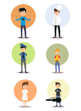 Vector set of profession characters