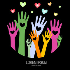 Hands with hearts up2