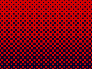 Gradient halftone squares background. Pop art template. Red texture. Vector illustration.