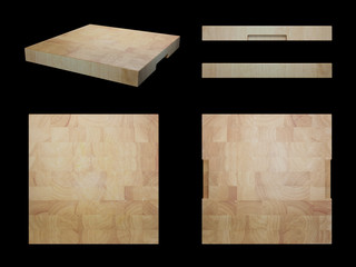 3D Hard wooden chopping board