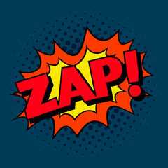 Zap! Pop art cartoon comic explosion.