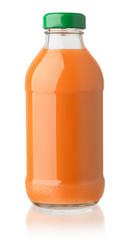 Front view of carrot juice bottle