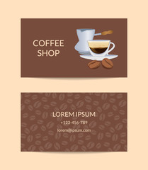 Vector coffee shop or company business card template