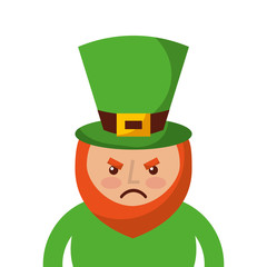 st. patricks day portrait of a angry leprechaun vector illustration