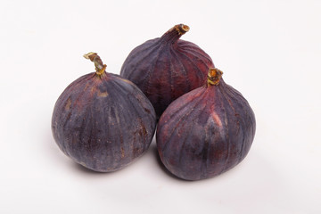 Fresh figs isolated on white background. Figs cut in half, in section