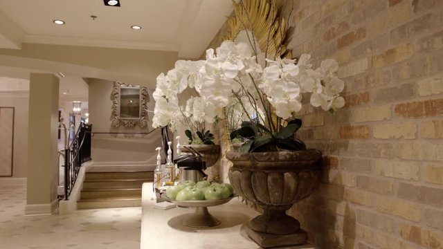 Medium shot of an old woman walking in parallel bars