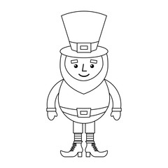 smiling leprechaun cartoon st patricks day character vector illustration outline design