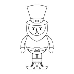 leprechaun angry cartoon st patricks day character vector illustration outline design