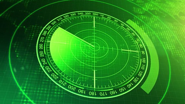 Sonar Screen For Submarines And Ships. Radar Sonar With Object On Map. Futuristic HUD Navigation monitor