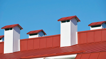 smokestacks on background of sky