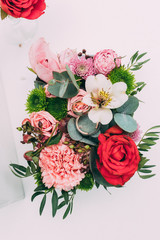 Wedding rings of the bride and groom, Wedding rings of the bride and groom in flowers.