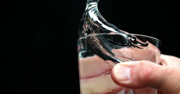 Splashing glass of water super slow motion Phantom Flex 4K