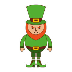 leprechaun angry cartoon st patricks day character vector illustration