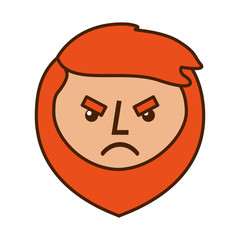 Obraz na płótnie Canvas cartoon angry face man beard character vector illustration