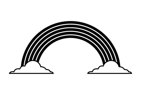 rainbow clip art black and white