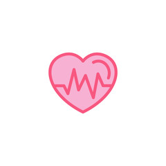 Love with health consultant chart line Icon. Simple Heart Illustration Line Style Logo Template Design. 