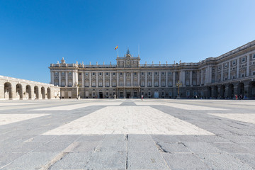 Fototapeta na wymiar Royal Palace in Madrid - External view