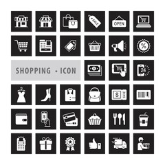 Shopping icons set, E-commerce, Vector illustration