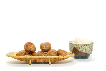 northeast pork sausage grilled put on the wood texture