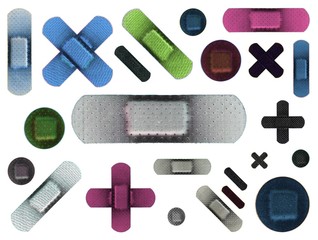 Various Metallic Colored Strips of ADHESIVE BANDAGES PLASTER - Medical Equipment