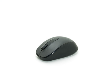Wireless computer mouse on white background