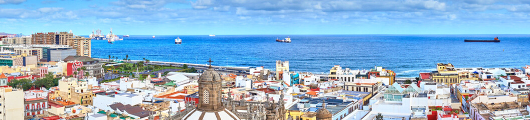 Panoramic view of historical downtown of Las Palmas - Capital of Gran Canaria in Spain © marako85