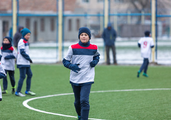 Obraz premium boys play tournament at the winter stadium