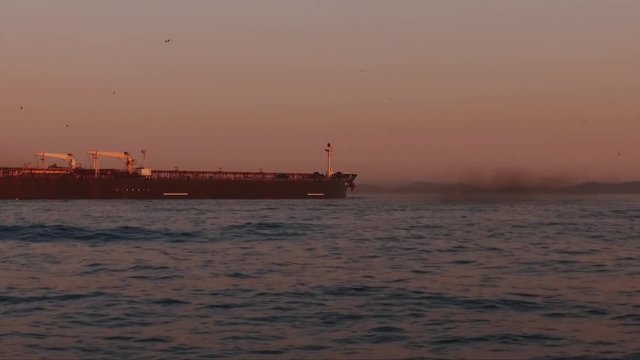 Tanker crossing the Bosphorus