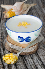 Typical Colombian dish made of corn and milk mazamorra.