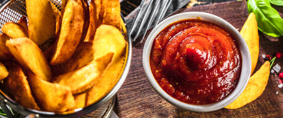 Pommes mit Ketchup