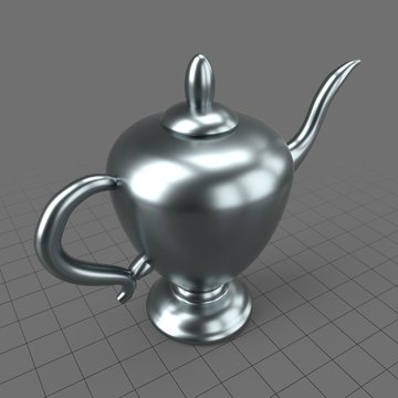 Wide metal teapot