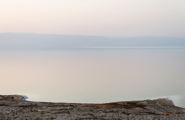Fototapeta premium Sunset on the Dead Sea from the Jordanian side.