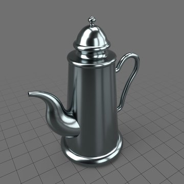 Tall metal water kettle