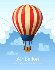 Fototapeta premium Flat hot air balloon