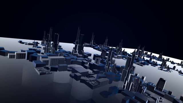 3D animation of growing city building and modern architecture construction of cityscape in aerial view and industrial concept 4k
