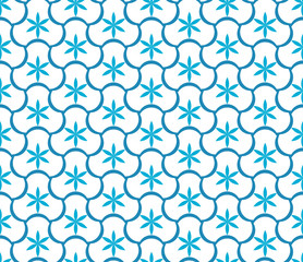 Fototapeta na wymiar Abstract seamless pattern with floral patterns. Geometric mosaic.