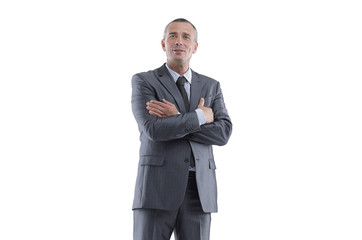 portrait in full growth. successful smiling businessman.